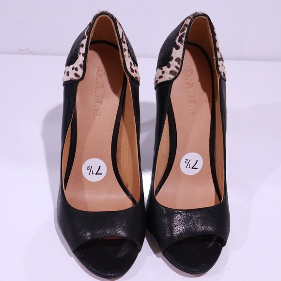 L.A.M.B. Black Open Toe Heels - Size 7.5 LIKE NEW CONDITION! - Picture 1 of 8
